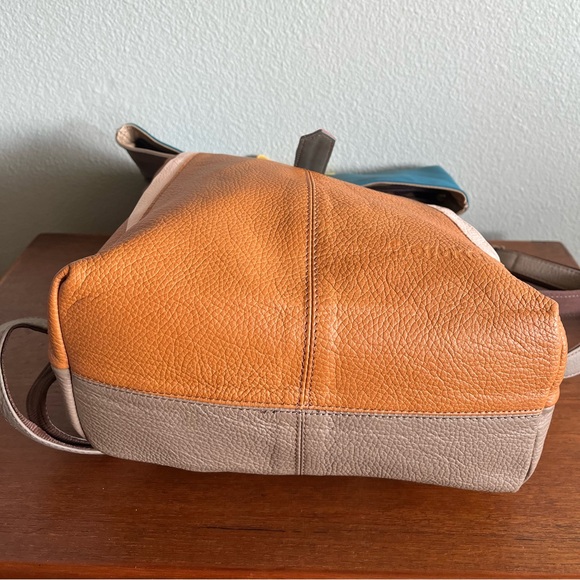 Soruka Recycled Leather Colorblock Backpack / Knapsack - Picture 5 of 12